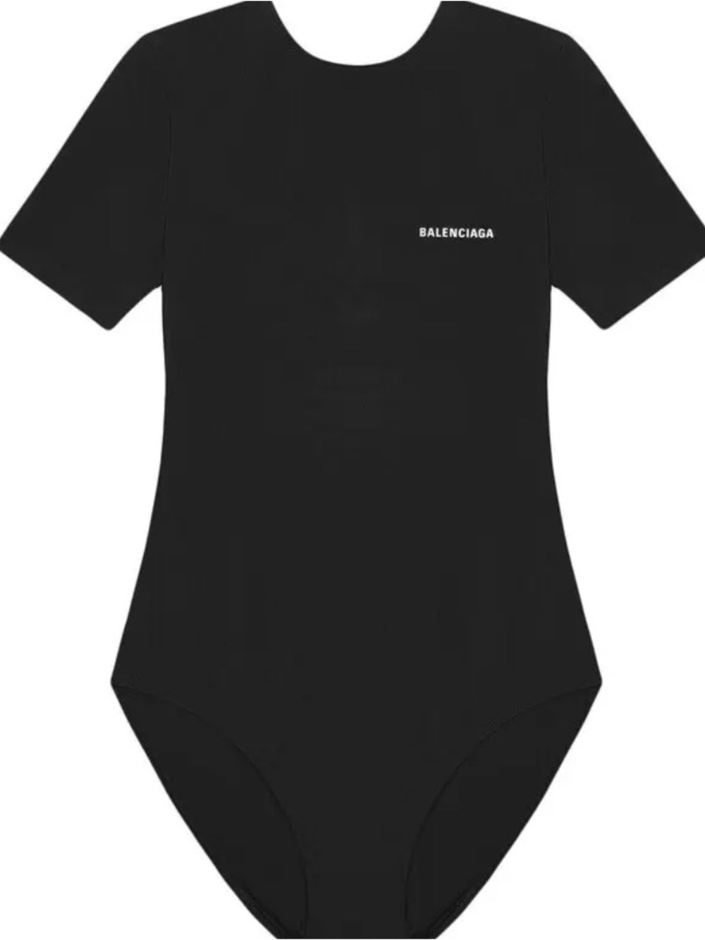 Balenciaga Black Short-Sleeve One-Piece Swimwear